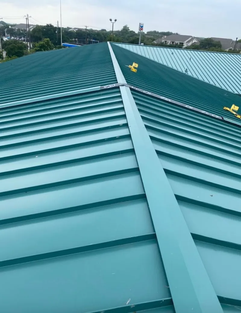 Green commercial metal roof ridge and valley for Metal Roof Repair in Kaneohe Base